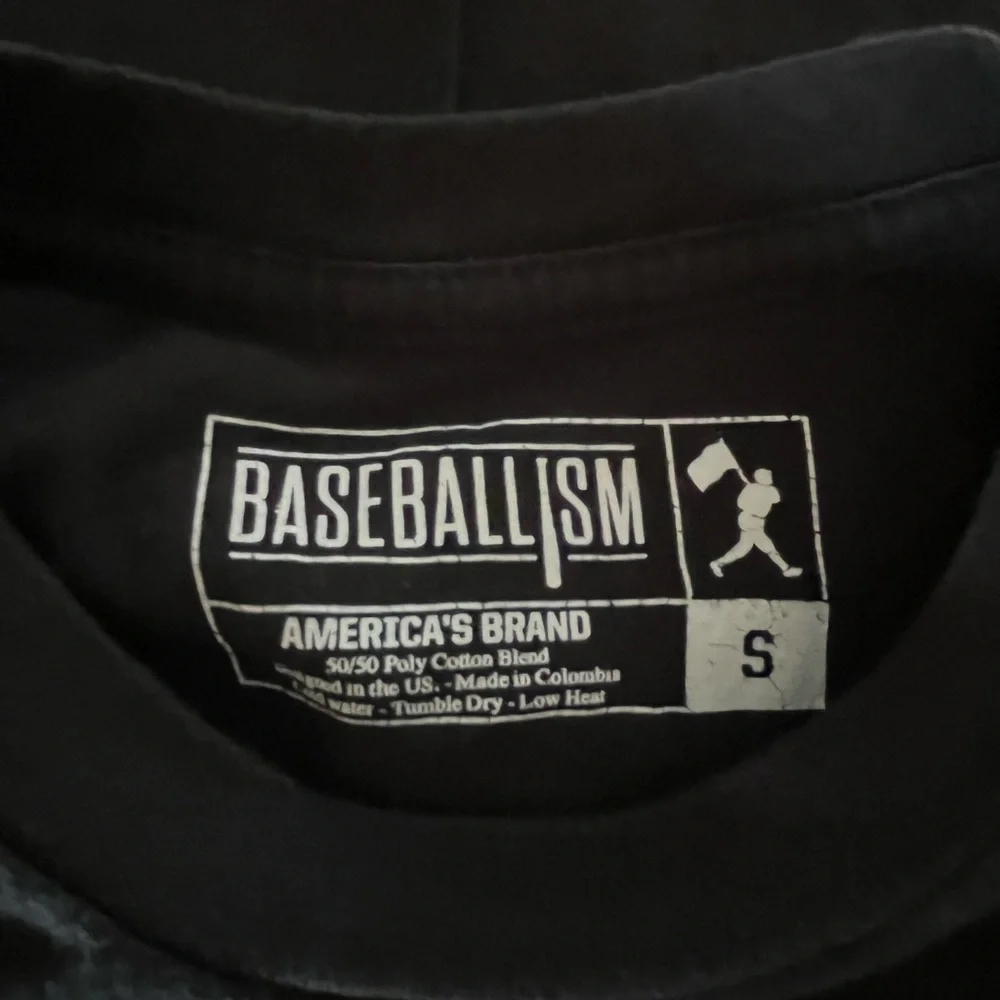 Baseballism Black Punch Out Short Sleeve Crewneck Shirt Mens Small